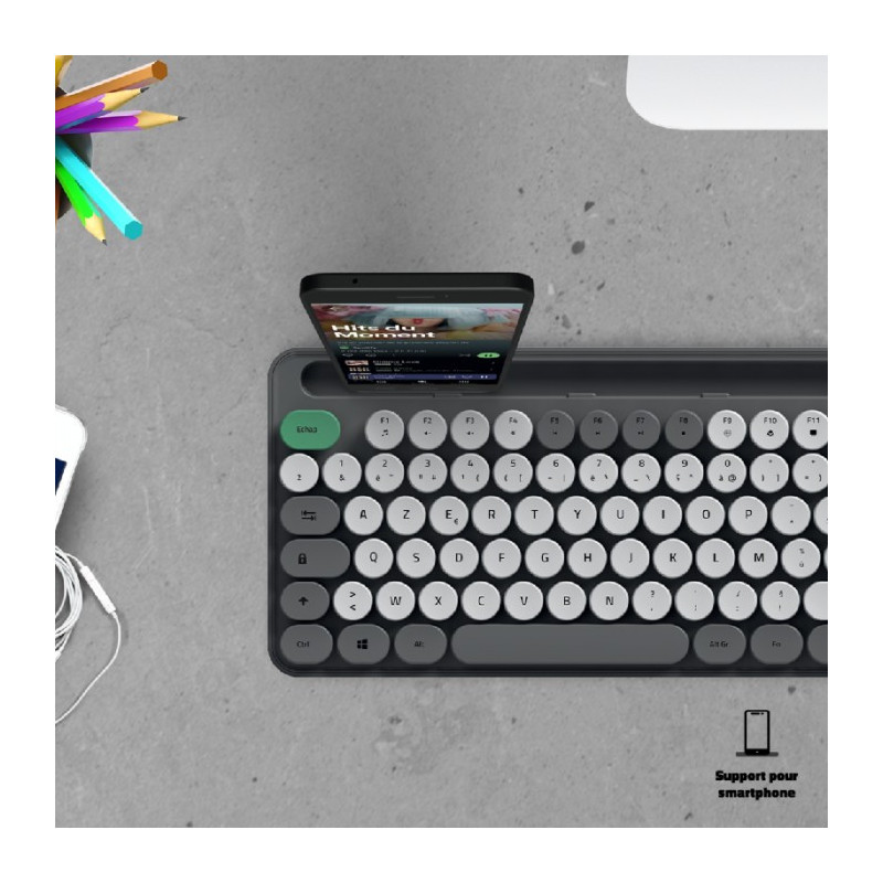 Combo Clavier et Souris Sans Fil ADVANCE PEPS - Gris