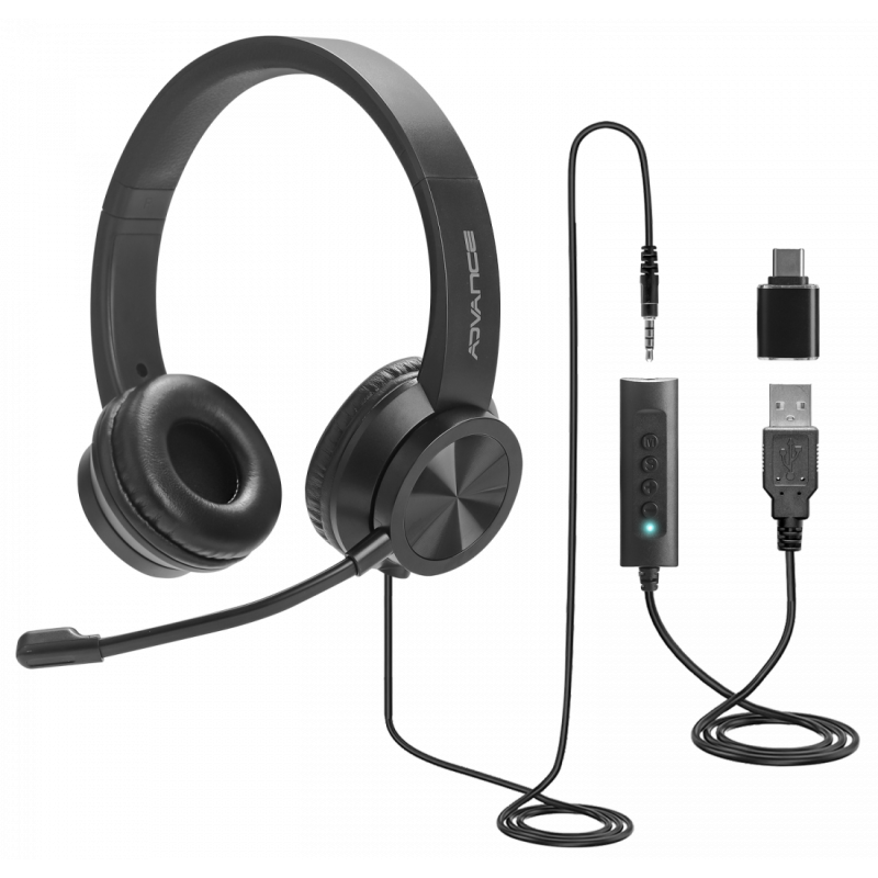 Casque Micro USB ADVANCE SMARTPHONICS 750 - 3 en 1 - Noir