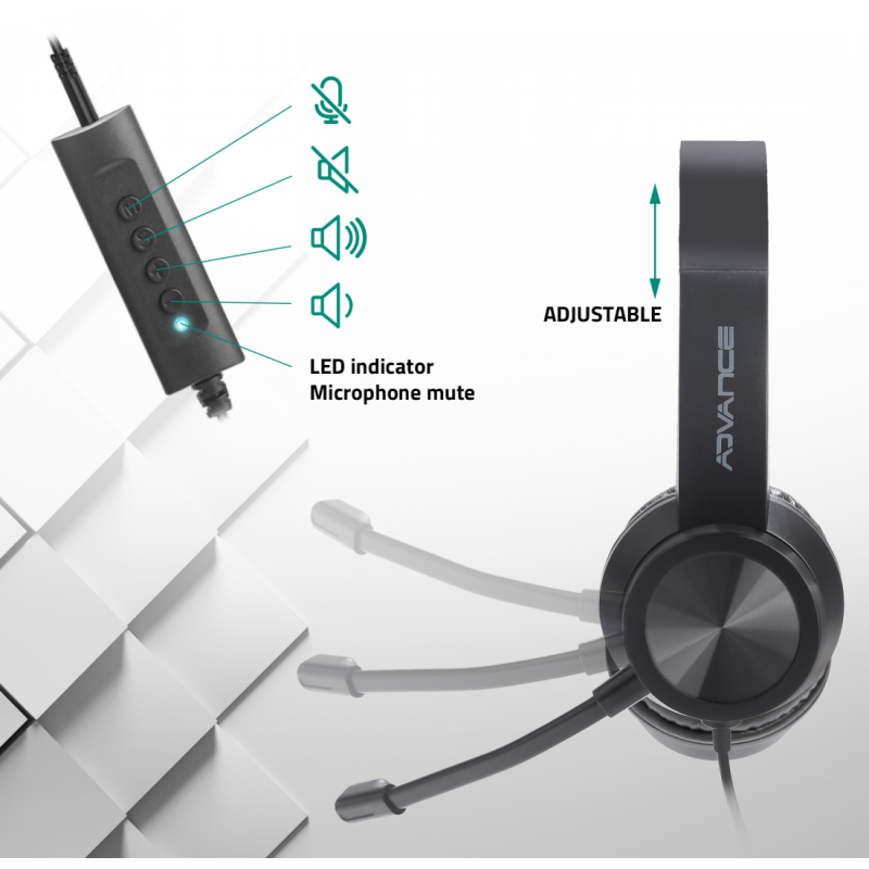 Casque Micro USB ADVANCE SMARTPHONICS 750 - 3 en 1 - Noir