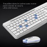 Combo Clavier et Souris sans Fil + Tapis ADVANCE CLS-3100WT RGB - Blanc