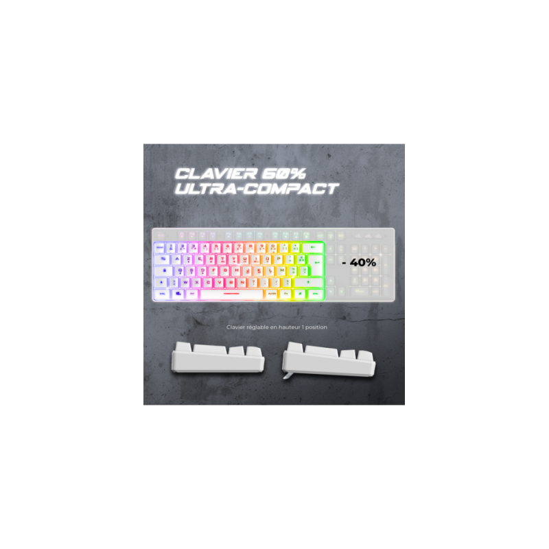 Clavier Gaming SPIRIT OF GAMER PRO K2 TKL RGB - Blanc