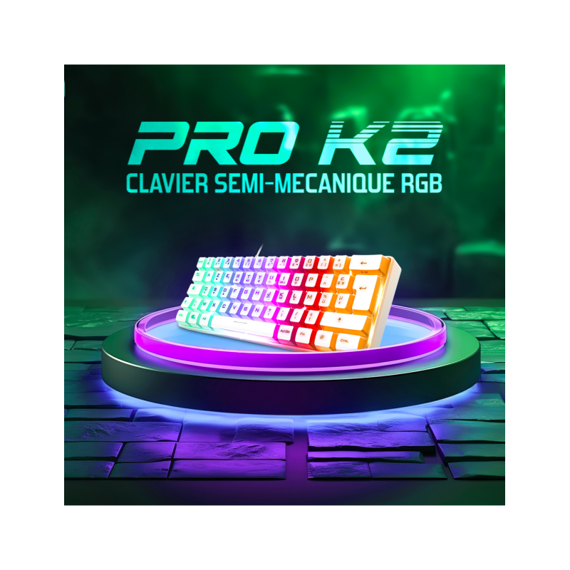 Clavier Gaming SPIRIT OF GAMER PRO K2 TKL RGB - Blanc