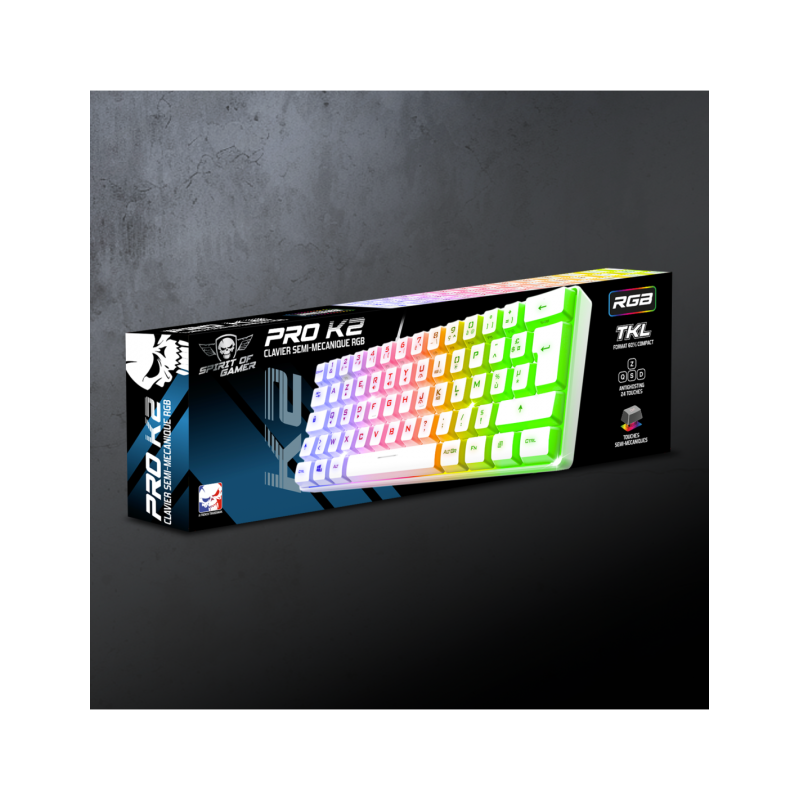 Clavier Gaming SPIRIT OF GAMER PRO K2 TKL RGB - Blanc