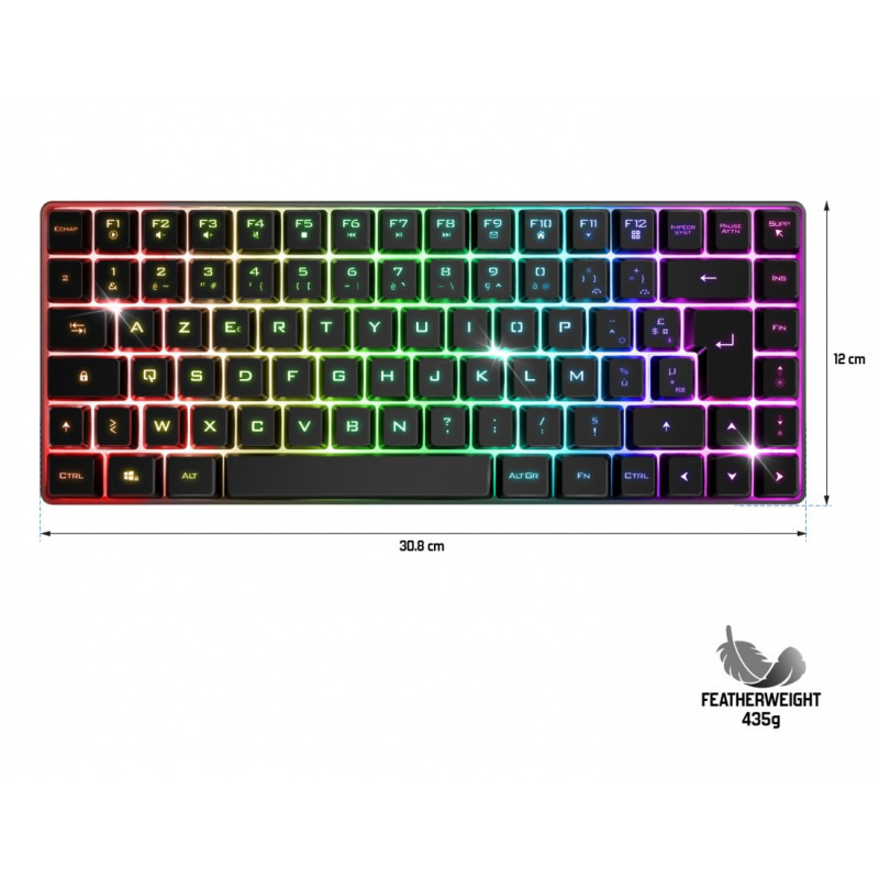 Clavier Gaming sans Fil / Bluetooth SPIRIT OF GAMER ELITE-K70 TKL - Noir