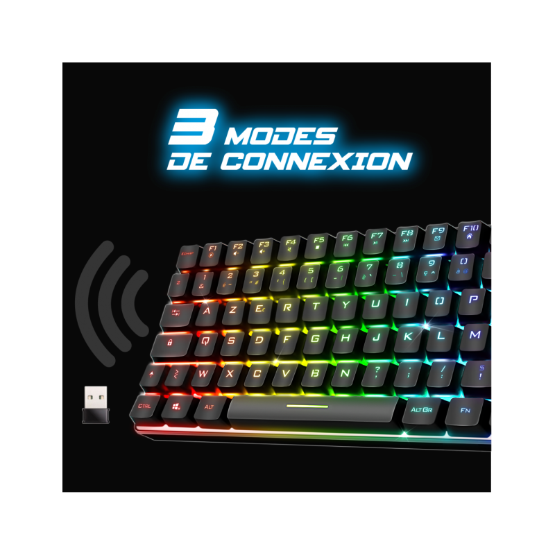 Clavier Gaming sans Fil / Bluetooth SPIRIT OF GAMER ELITE-K70 TKL - Noir