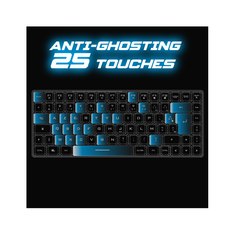 Clavier Gaming sans Fil / Bluetooth SPIRIT OF GAMER ELITE-K70 TKL - Noir