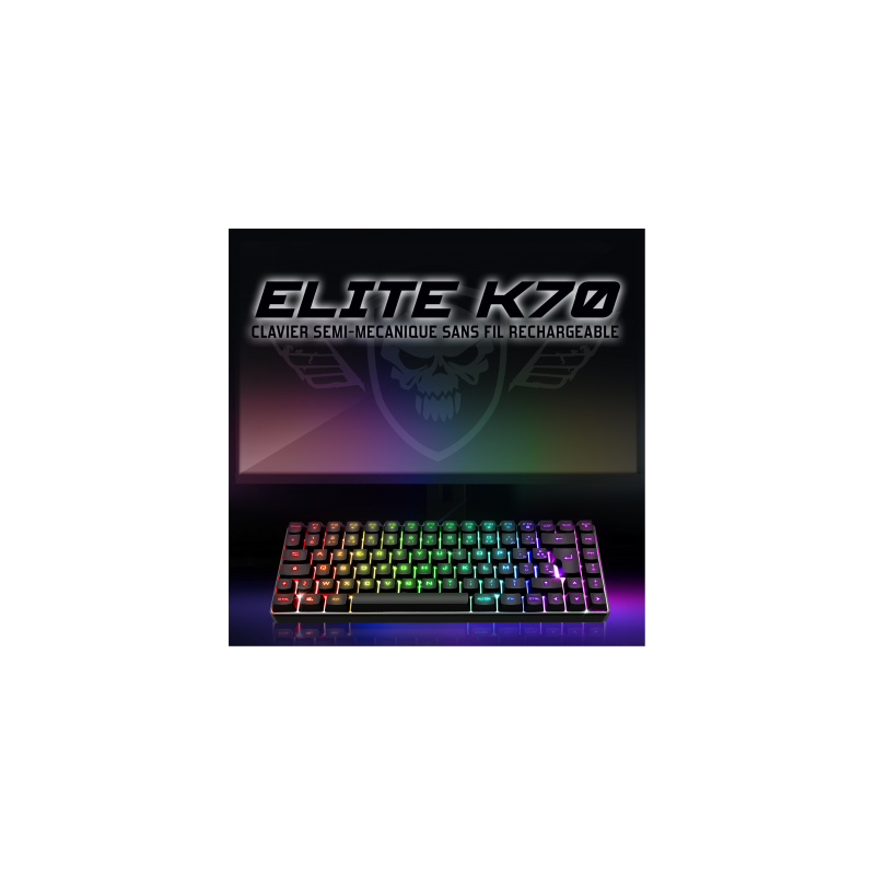 Clavier Gaming sans Fil / Bluetooth SPIRIT OF GAMER ELITE-K70 TKL - Noir