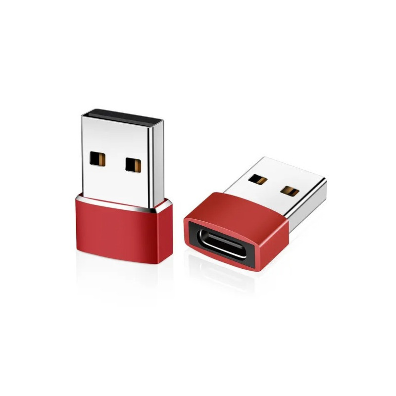 Adaptateur USB Male Vers USB Type C Femelle - Rouge