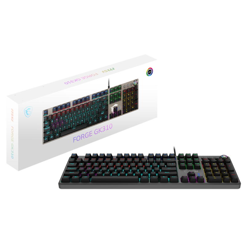 Clavier Mécanique MSI FORGE GK310 - Noir - Red Switch