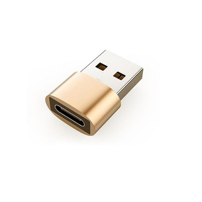 Adaptateur USB Male Vers USB Type C Femelle - Gold