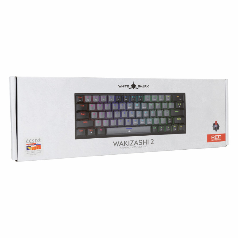 Clavier WHITE SHARK WAKIZASHI-2 GK-002711V2 - Red Switch - Gris Noir