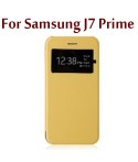 Flip Cover Gold S View Samsung Galaxy J7 Prime