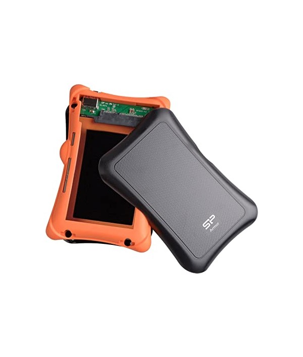 Boîtier externe 2,5 pouces USB 3.0 Silicon Power renforcé avec câble  noir/orange