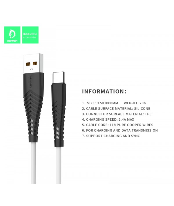 Cable Micro Usb Silicone A M Denmen D V