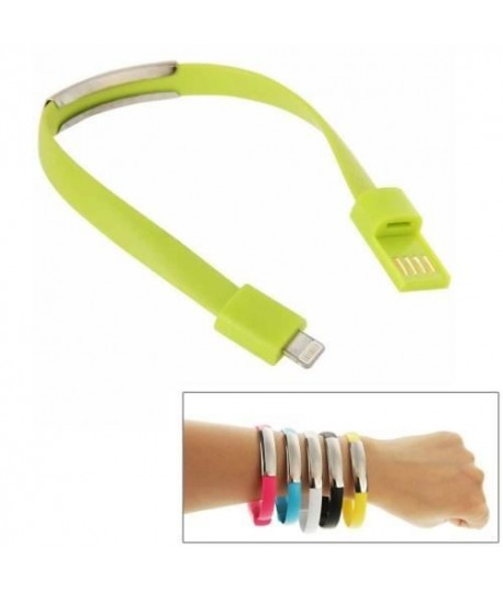 Cable Bracelet Vert pour iPhone 5 et plus
